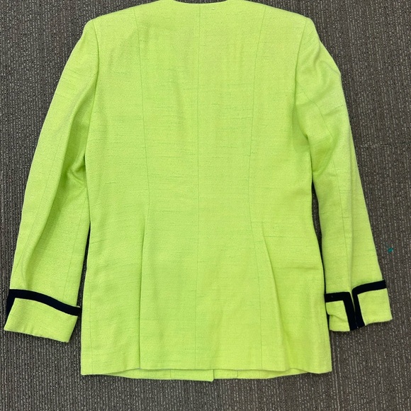 Vintage M Daquin Paris Light Green Skirt Suit Set Cotton Rayon Jacket & Skirt - Picture 5 of 8